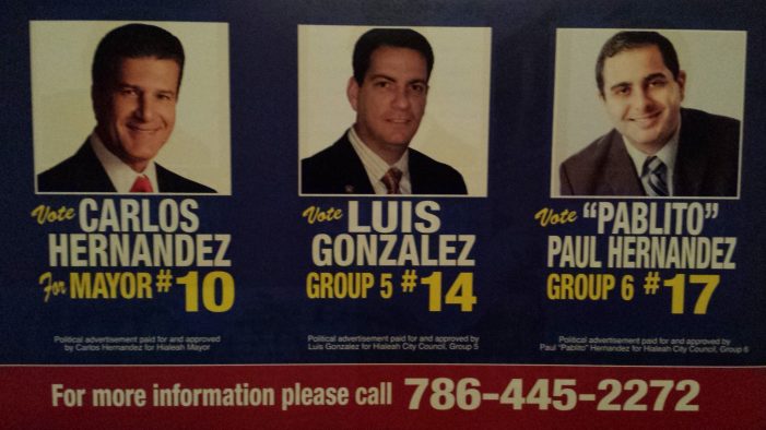 Sasha Tirador comingles campaigns on Hialeah mailer