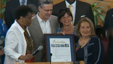 County officials honor Natacha Seijas for 1999 living wage law