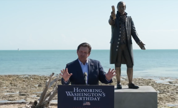 Ron DeSantis unveils statue of slave owning U.S. president James Monroe