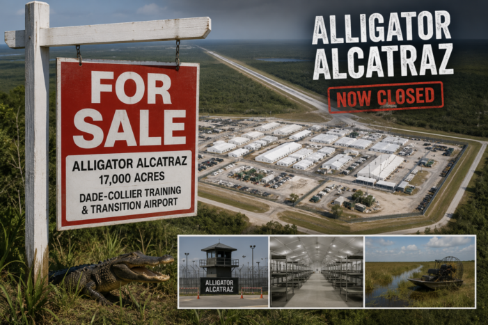 FOR SALE: One slightly used Alligator Alcatraz; serious conservationists only